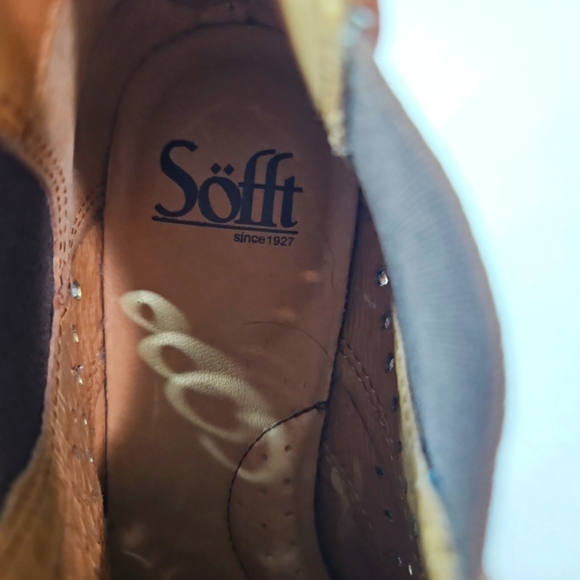 Sofft Brown Leather Ankle Boots Size 8 - Picture 2 of 8